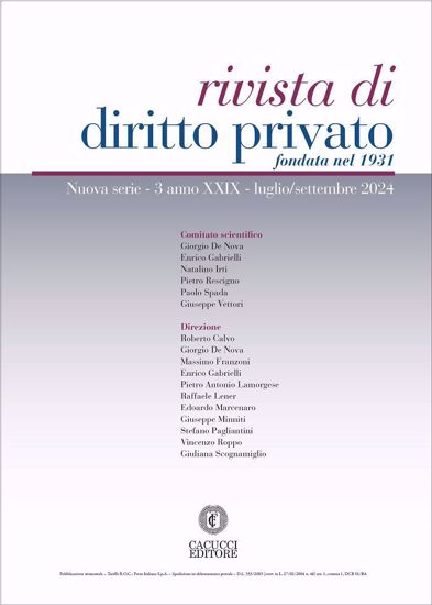 Immagine di Rivista di diritto privato -Anno XXIX, n.3 - luglio/settembre 2024