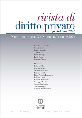 Immagine di Rivista di diritto privato -Anno XXIX, n.4 - ottobre/dicembre 2024