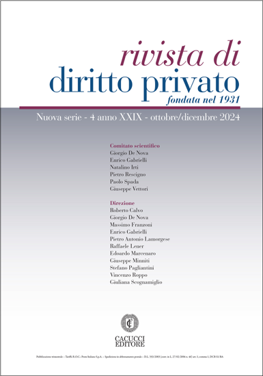 Immagine di Rivista di diritto privato -Anno XXIX, n.4 - ottobre/dicembre 2024